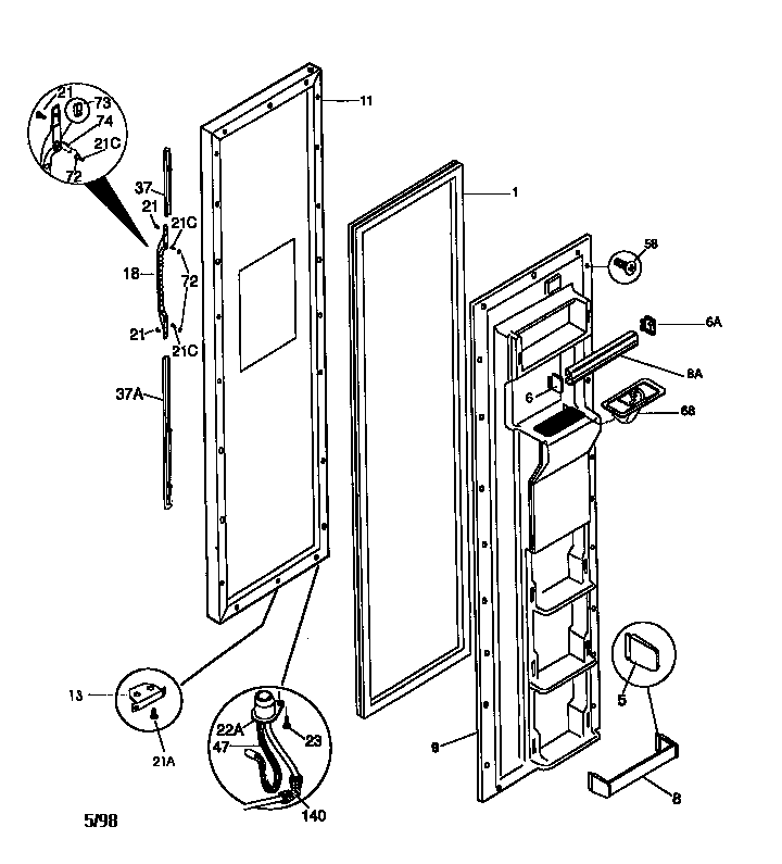 Freezer door