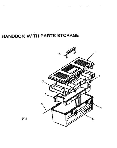 Handlebox with parts storage
