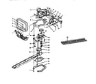 Homelite UT18022E handles/gear box/blades diagram