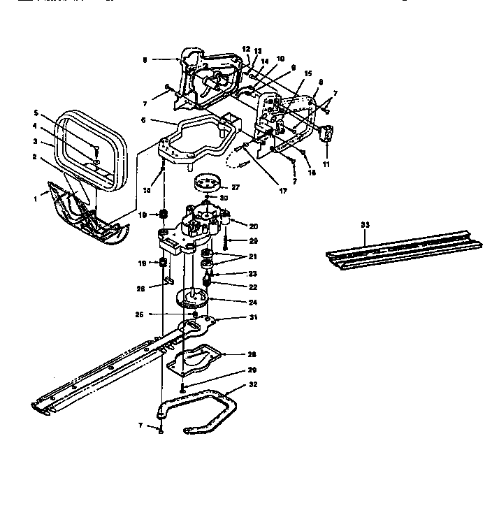 Handles/gear box/blades
