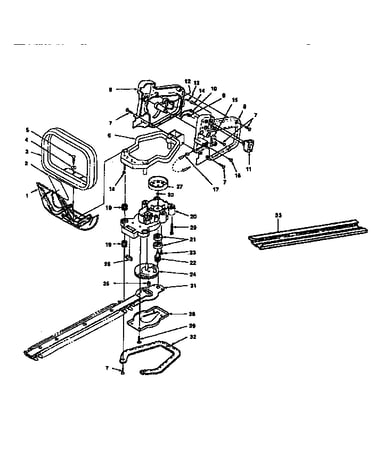 Handles/gear box/blades