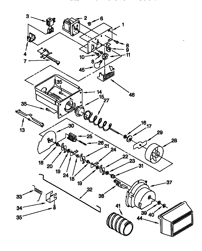 Motor and ice container