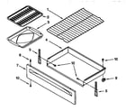 Whirlpool GR396LXGZ0 drawer and broiler diagram