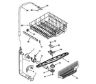 Kenmore 66515708890 upper dishrack and water feed diagram