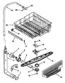 Upper dishrack and water feed