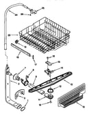 Upper dishrack and water feed