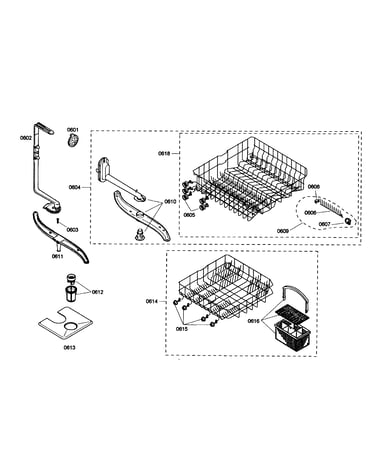 Spray arm/racks