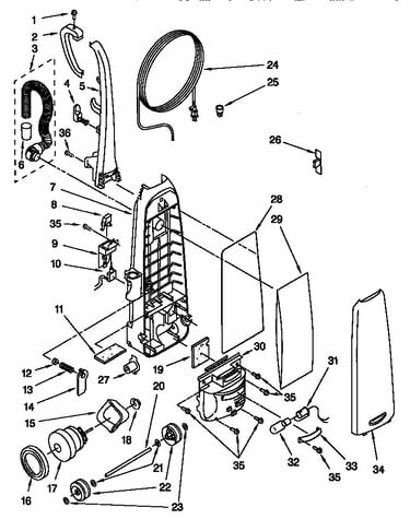 Dust compartment and motor