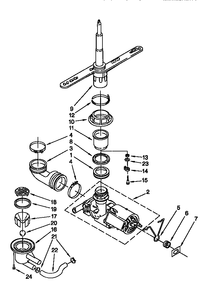 Pump and spray arm
