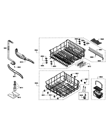 Spray arm/racks