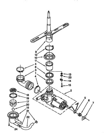 Pump and spray arm