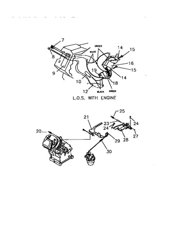 Engine-low oil shutdown/governor