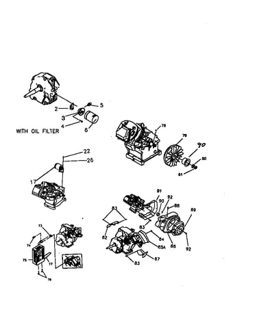 Muffler,recoil starter,flywheel
