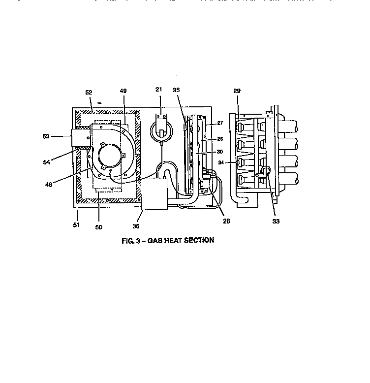 Gas heat section