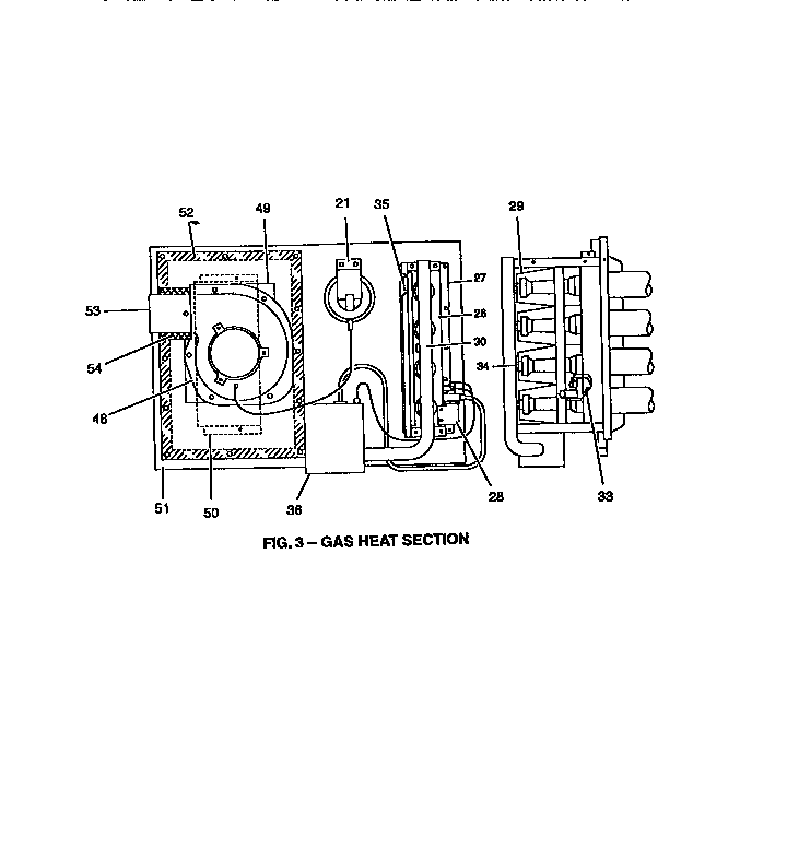 Gas heat section
