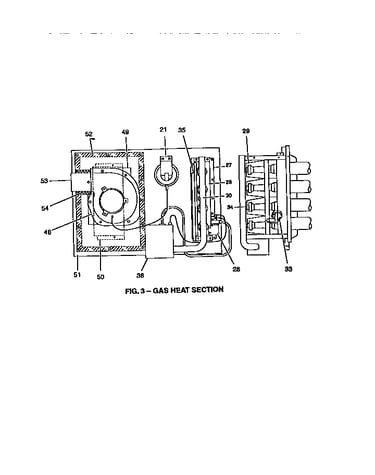 Gas heat section
