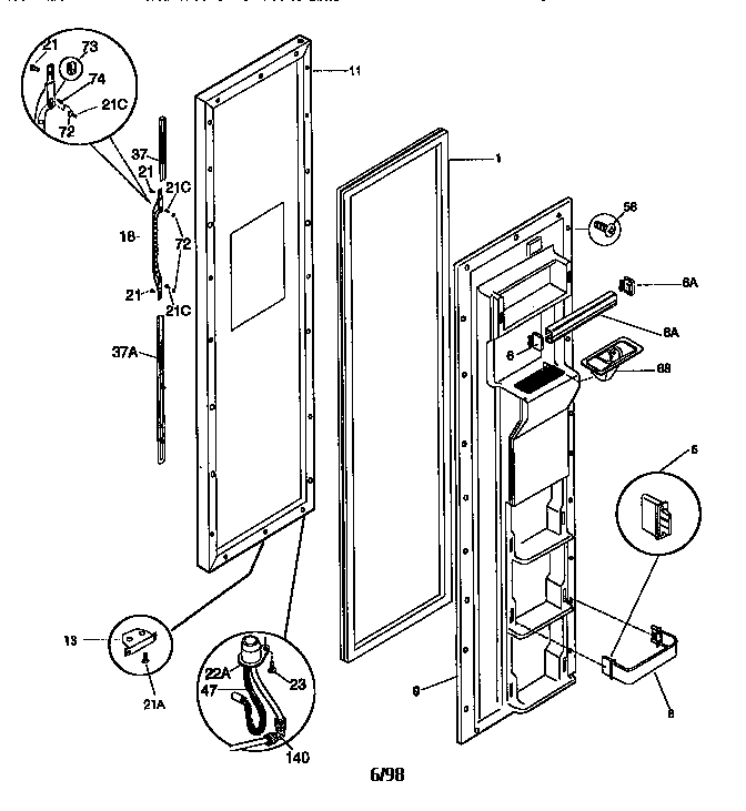 Freezer door