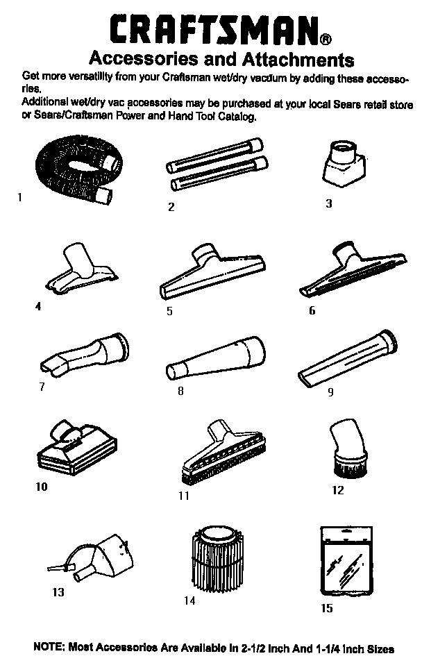 ACCESSORIES AND ATTACHMENTS