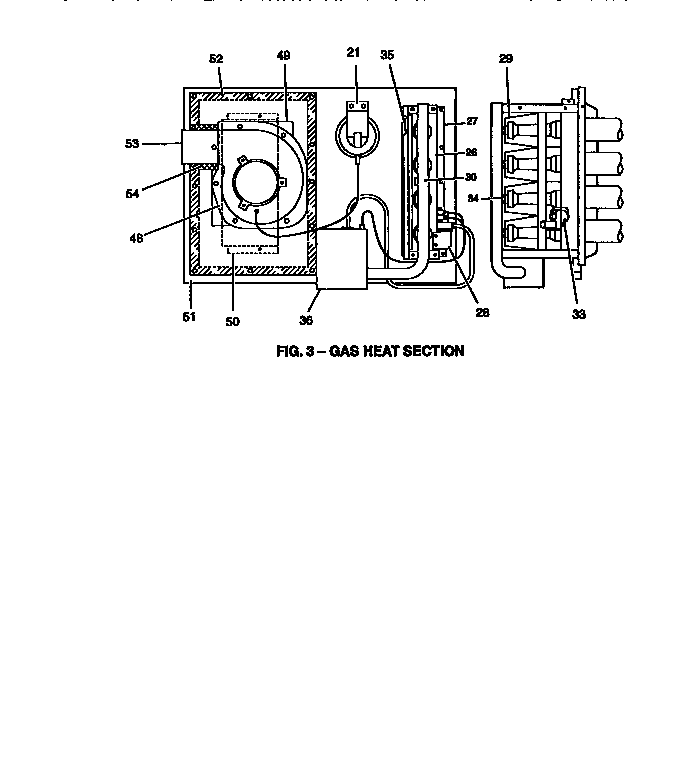 Gas heat section