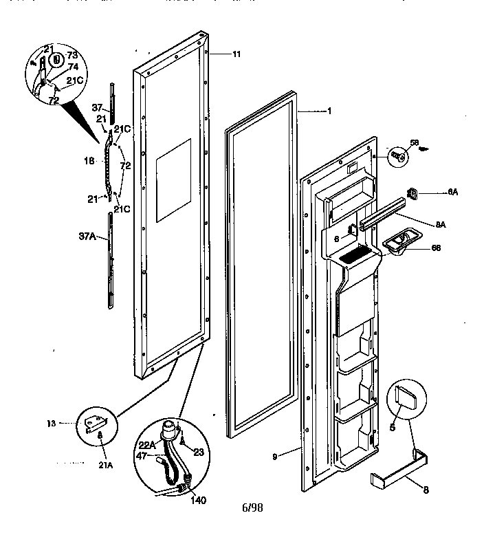 Freezer door