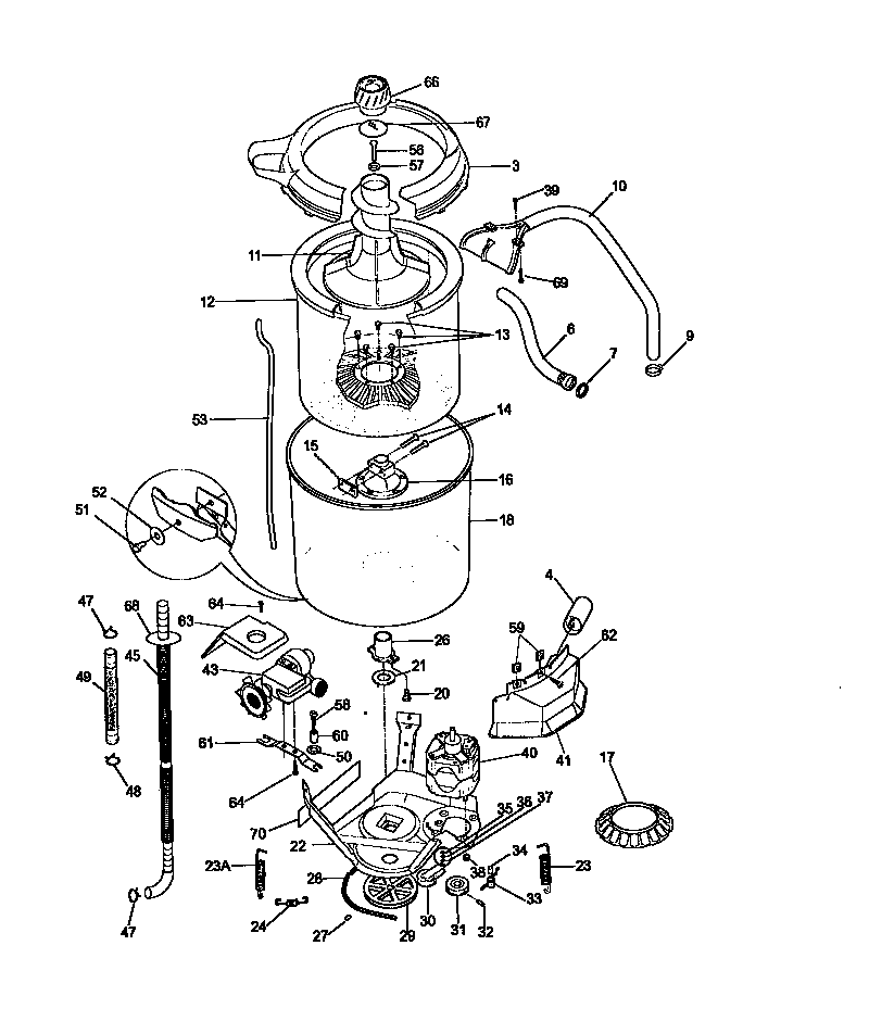 Tub, basket, and agitator