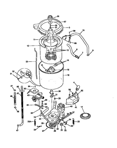 Tub, basket, and agitator