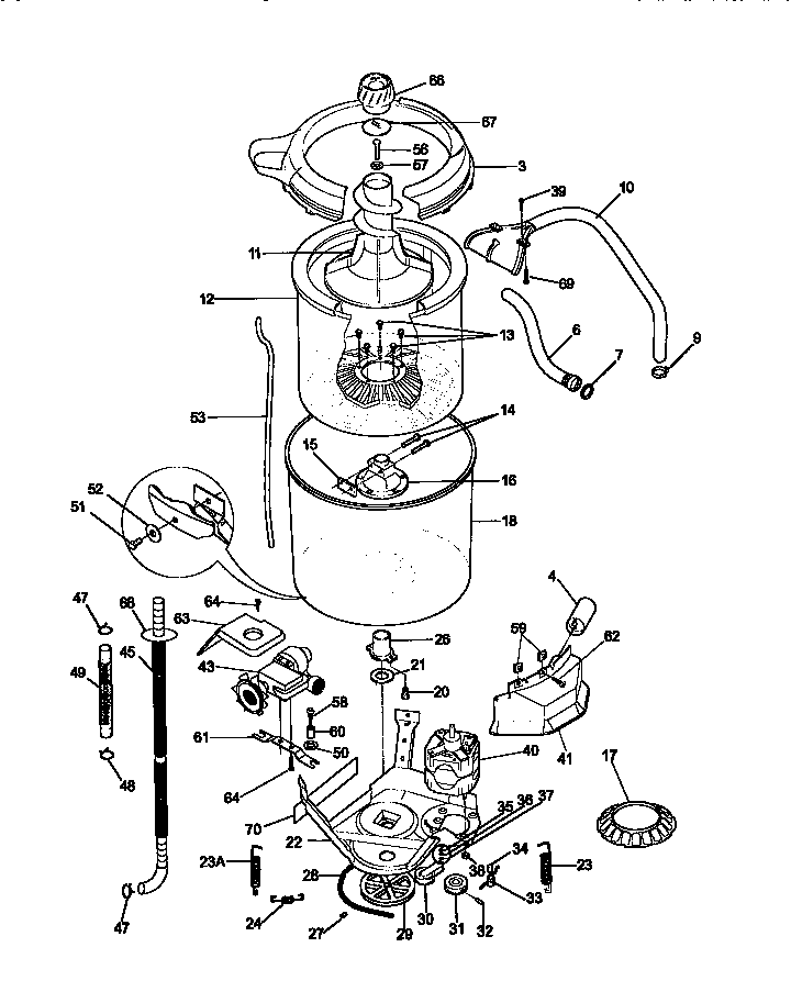 Tub, basket, and agitator