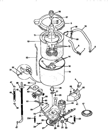 Tub, basket, and agitator