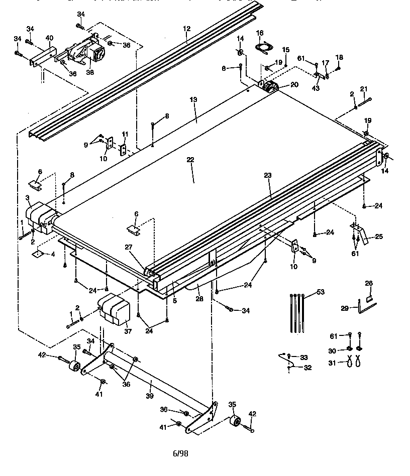 Walking belt assembly