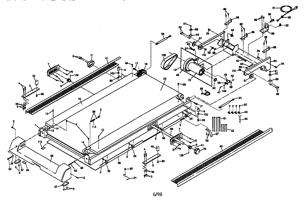 Motor and walking belt assembly