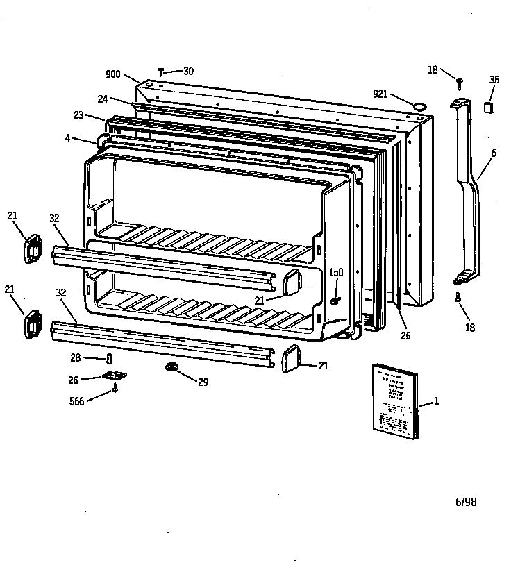 Freezer door