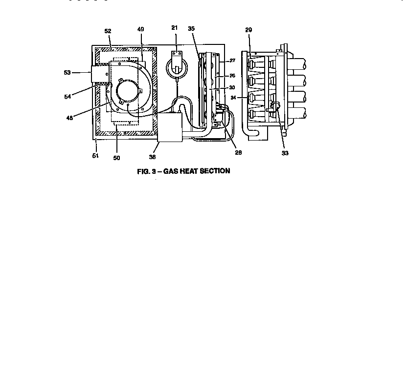 Gas heat section