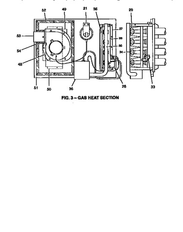 Gas heat section