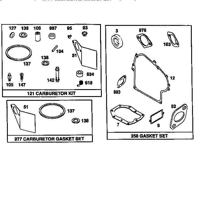 Carburetor kit/carburetor gasket set/gasket set