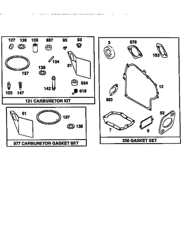Carburetor kit/carburetor gasket set/gasket set