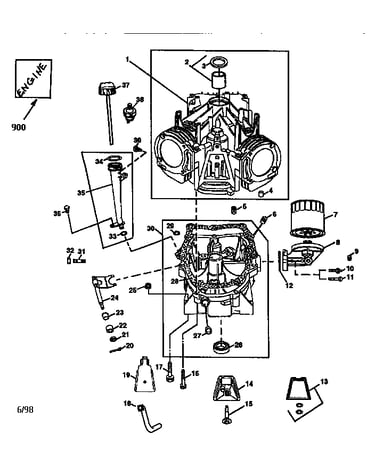 Cylinder block, dipstick