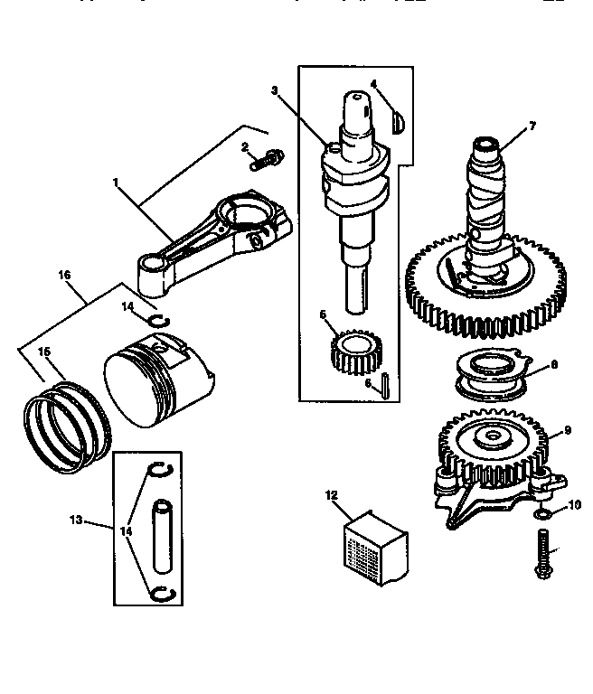 Crankshaft and piston