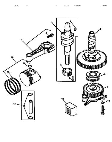 Crankshaft and piston