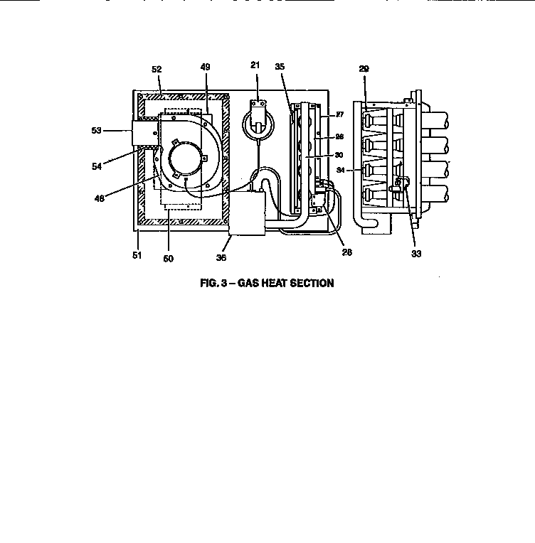 Gas heat section