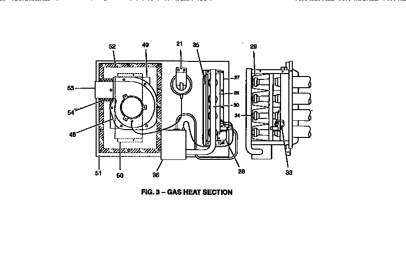 Gas heat section