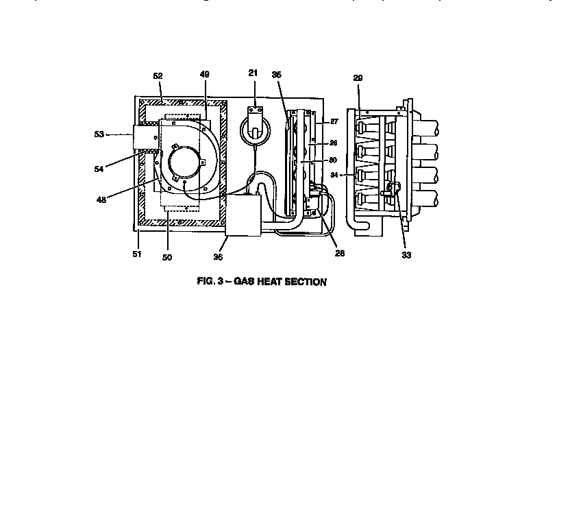 Gas heat section