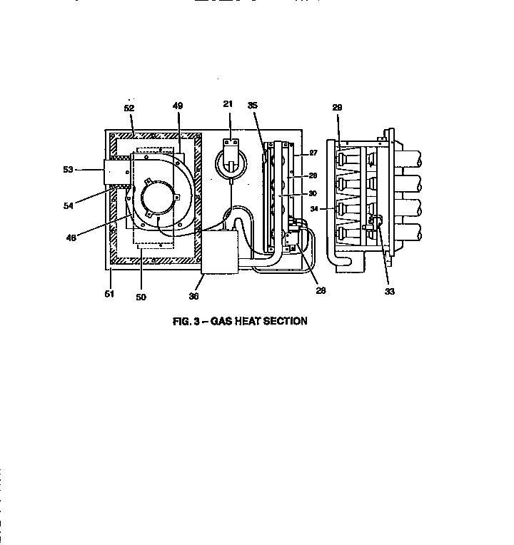 Gas heat section