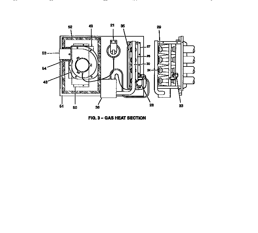 Gas heat section