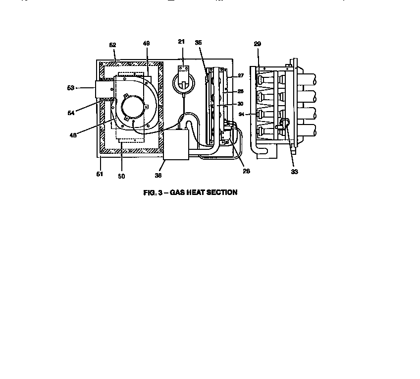 Gas heat section