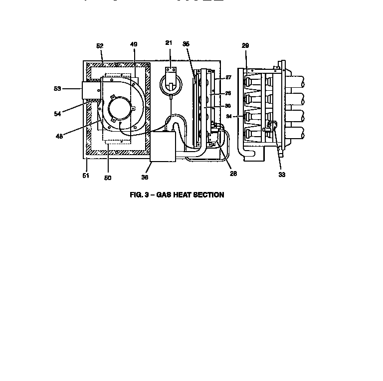 Gas heat section