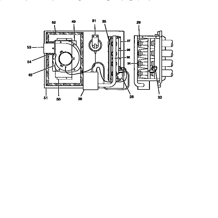 Gas heat section