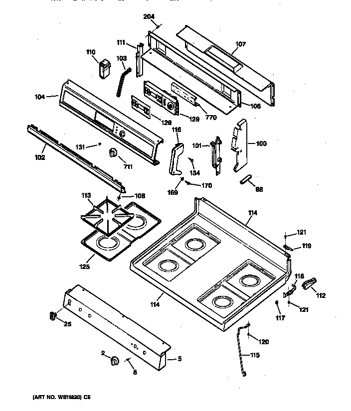 CONTROL PANEL & COOKTOP