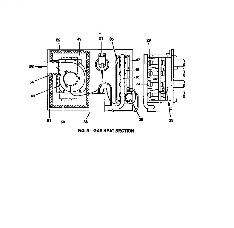 Gas heat section