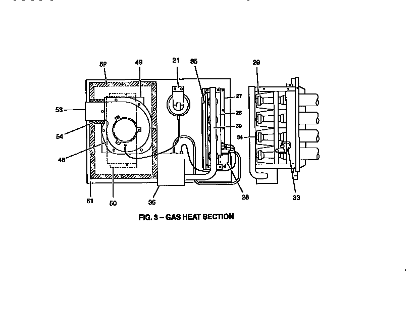 Gas heat section