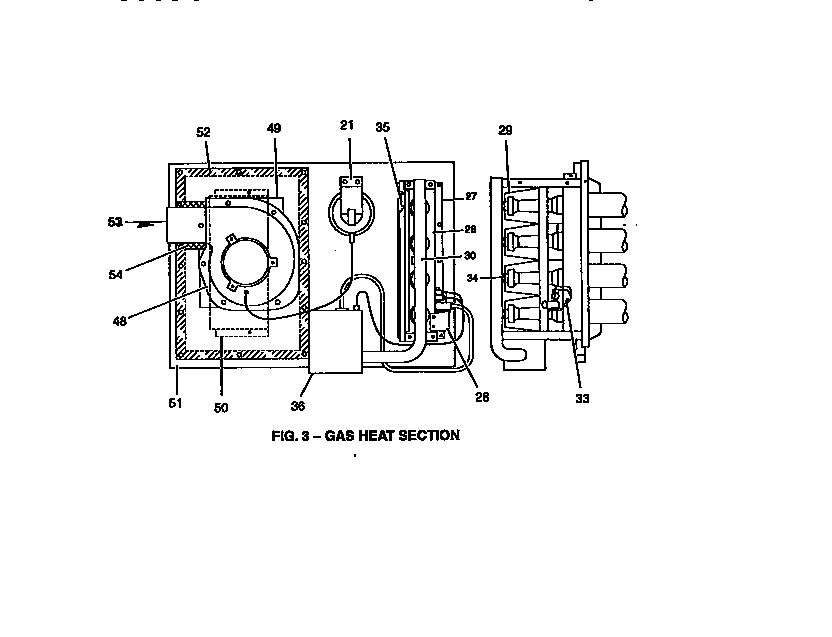 Gas heat section